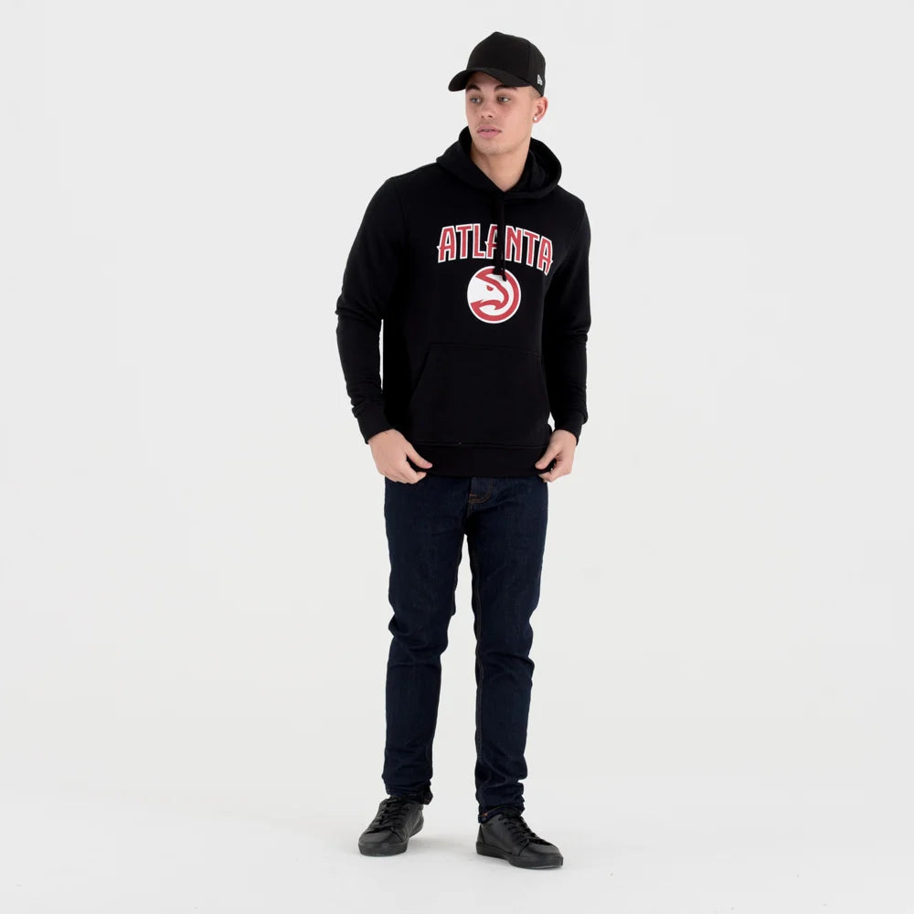 Felpa con cappuccio Atlanta Hawks Team Logo nera
