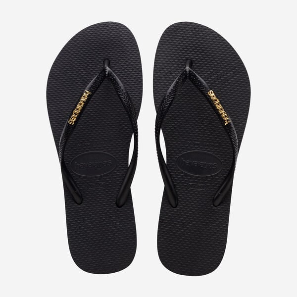 Havaianas Slim Logo Metallic nera