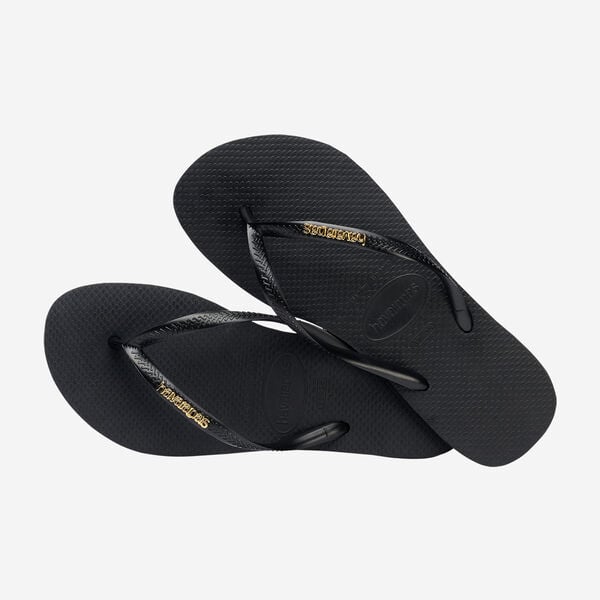 Havaianas Slim Logo Metallic nera