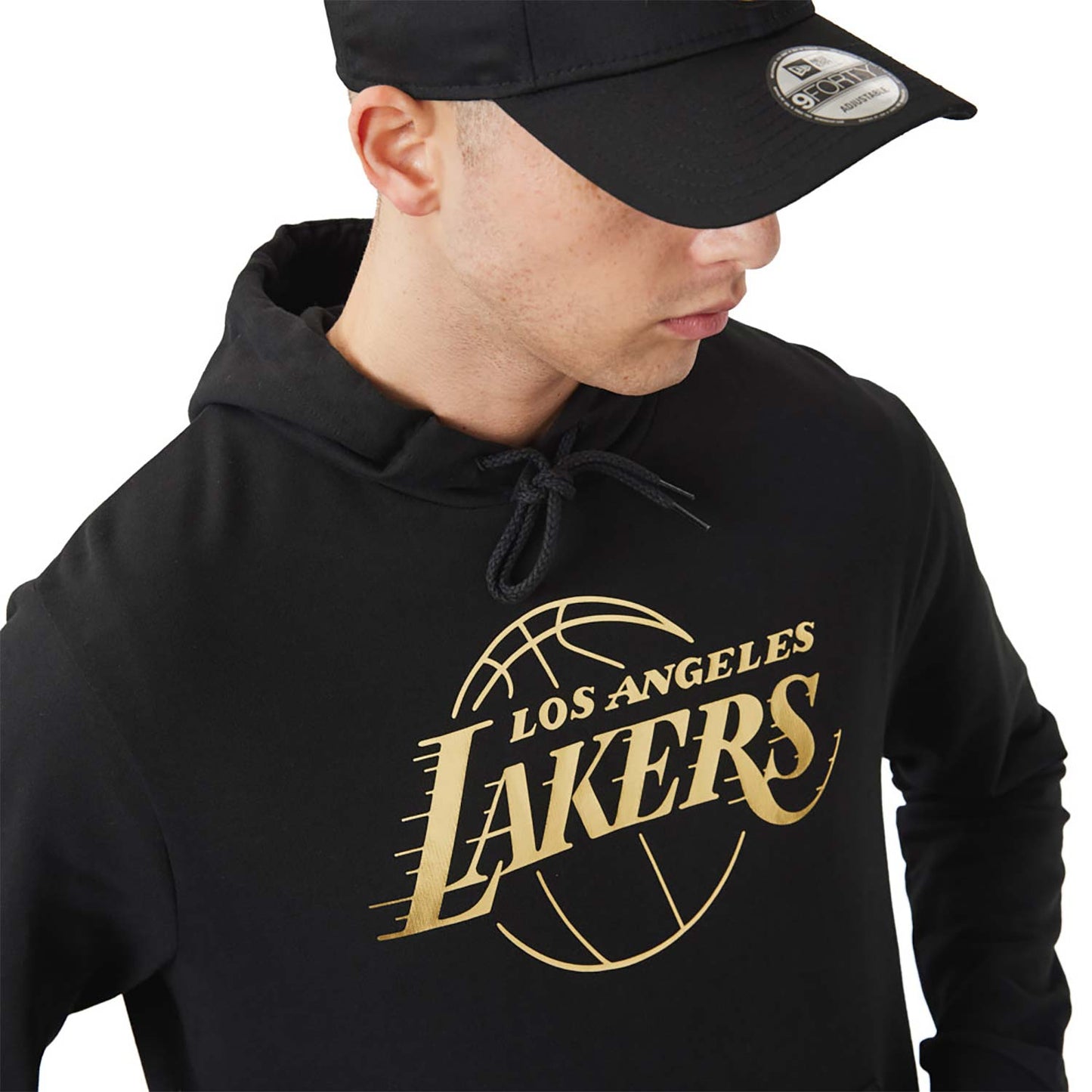 Felpa con cappuccio LA Lakers NBA Foil nera