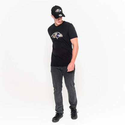 T-Shirt Baltimore Ravens Team Logo nera
