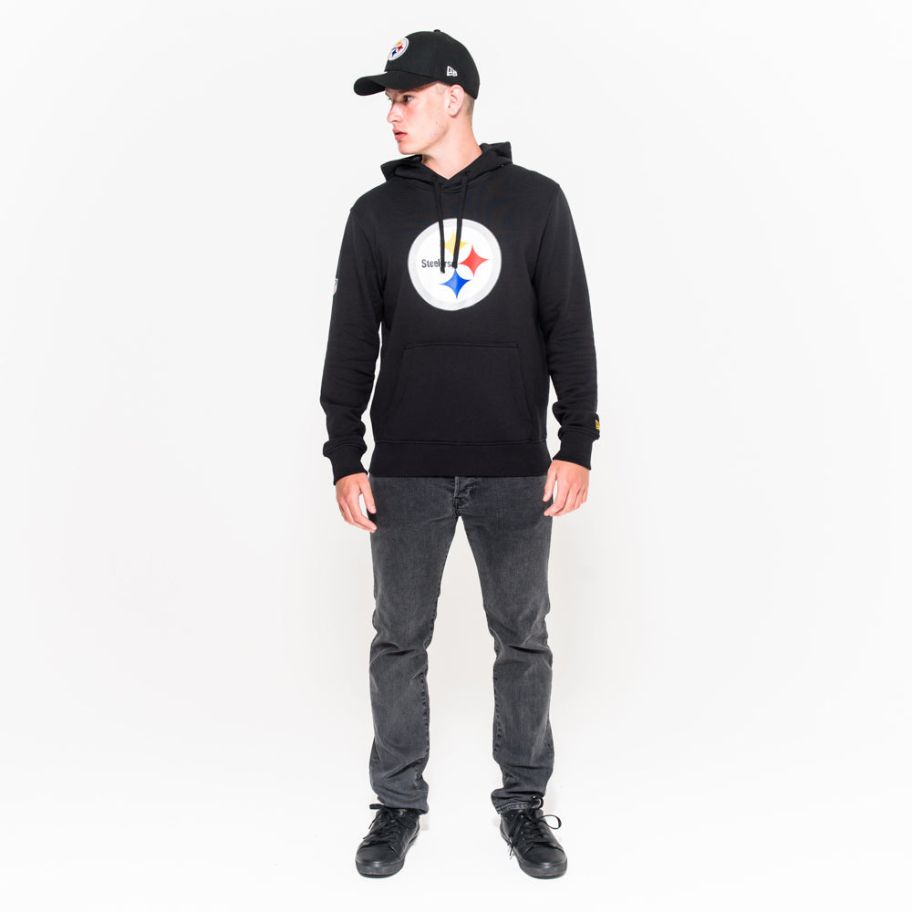 Felpa con cappuccio Pittsburgh Steelers Team Logo nera