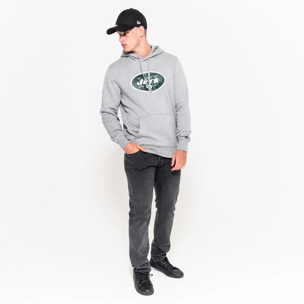 Felpa con cappuccio New York Jets Team Logo grigia