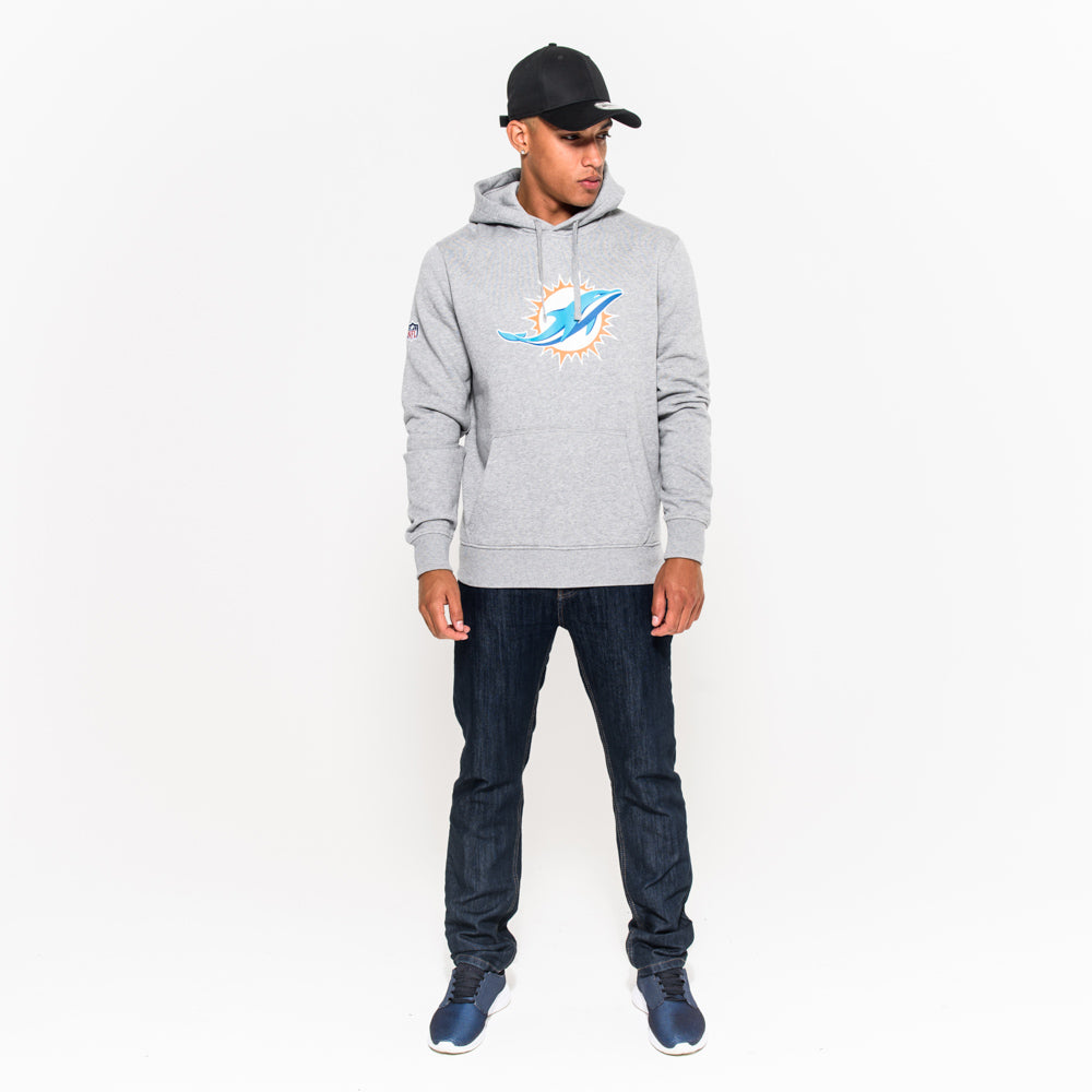 Felpa con cappuccio Miami Dolphins Team Logo grigia