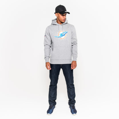 Felpa con cappuccio Miami Dolphins Team Logo grigia