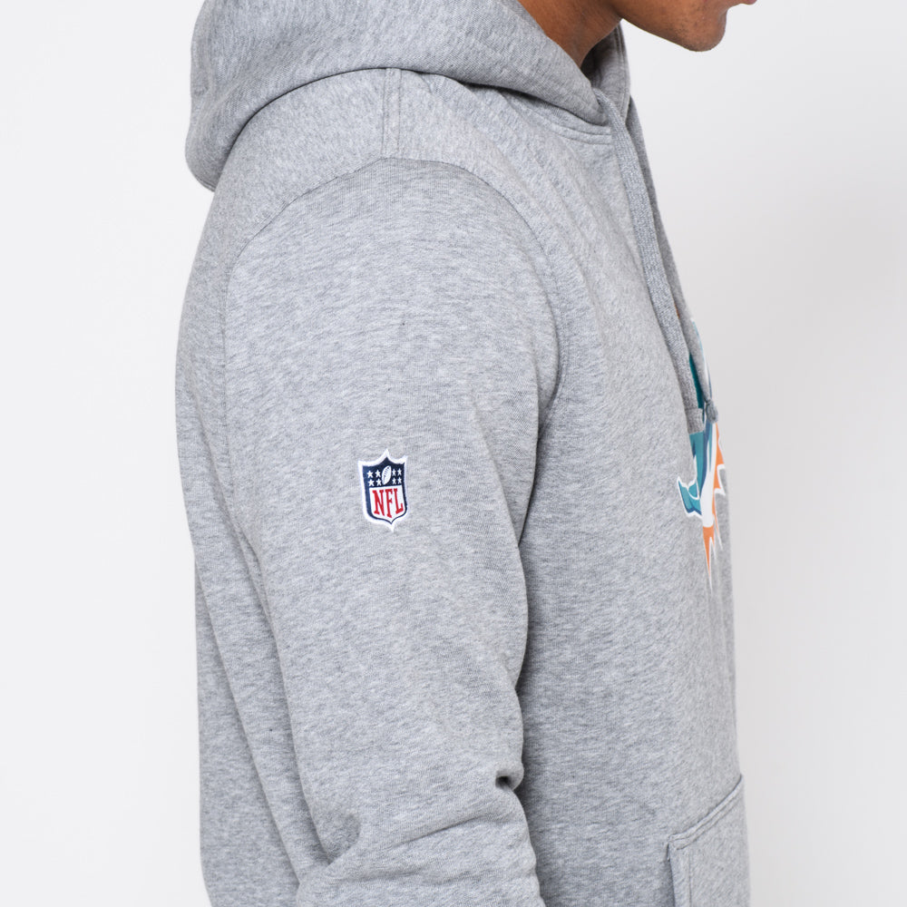 Felpa con cappuccio Miami Dolphins Team Logo grigia