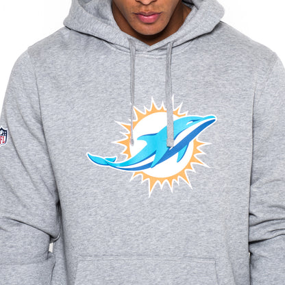 Felpa con cappuccio Miami Dolphins Team Logo grigia