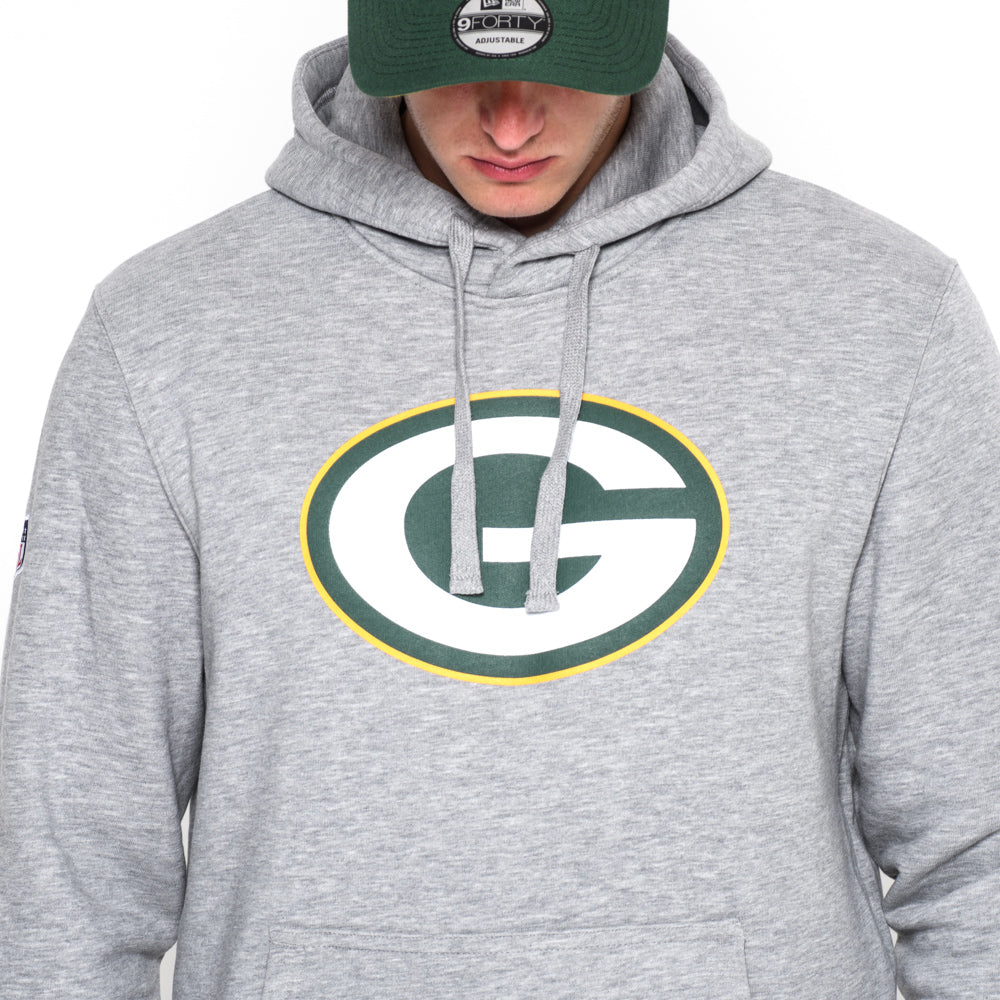 Felpa con cappuccio Team Logo Green Bay Packers grigia