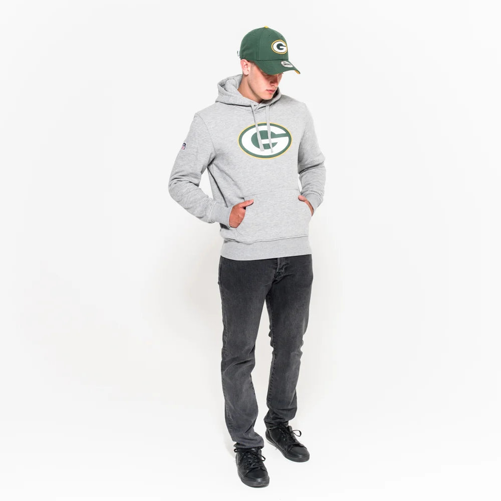 Felpa con cappuccio Team Logo Green Bay Packers grigia