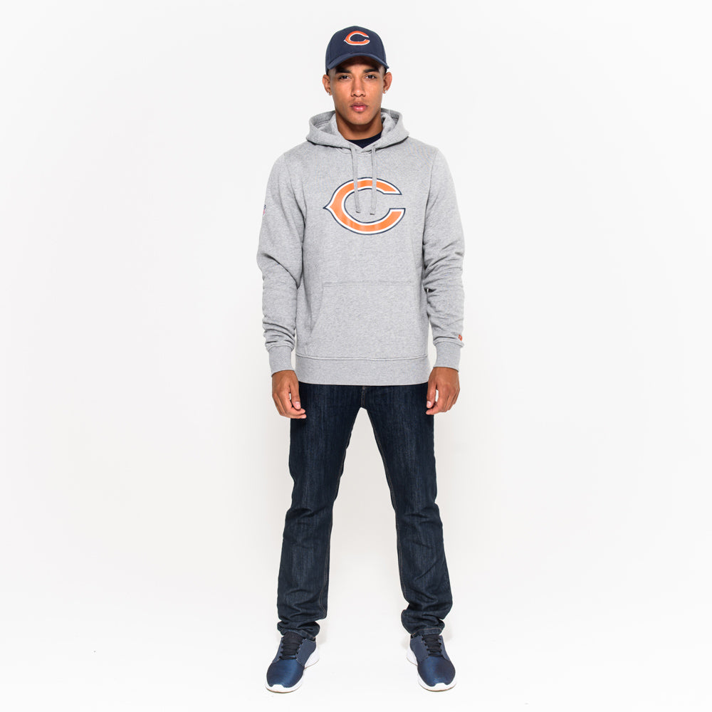 Felpa con cappuccio Chicago Bears Team Logo grigia