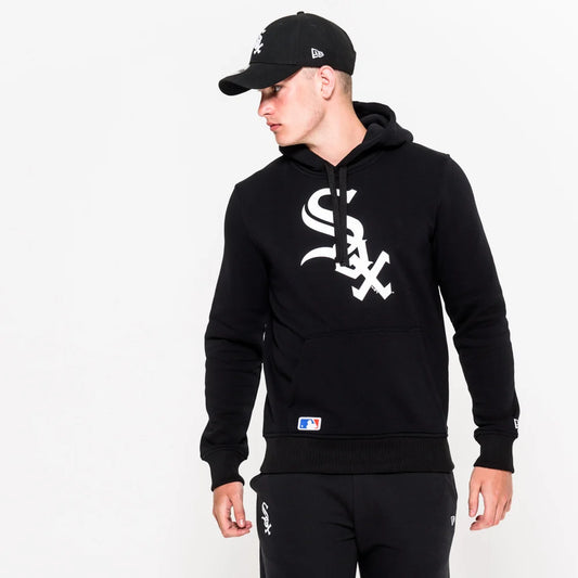 Felpa con cappuccio Chicago White Sox Logo nera