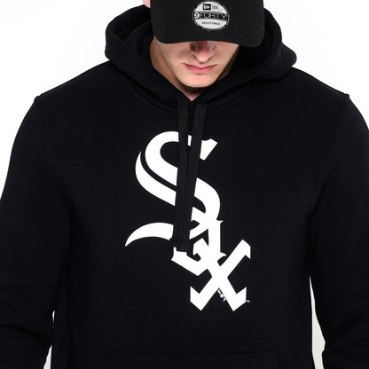 Felpa con cappuccio Chicago White Sox Logo nera