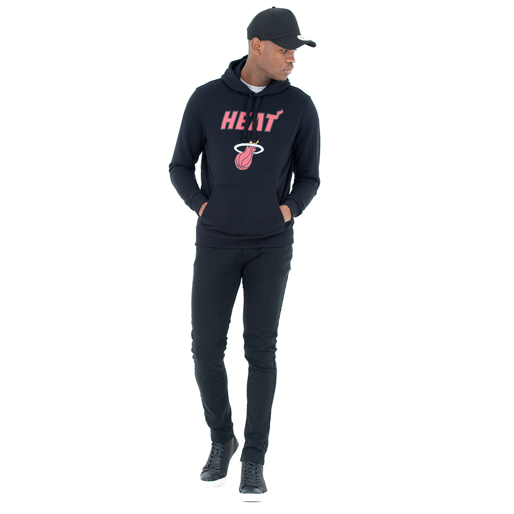 Felpa con cappuccio Miami Heat nera