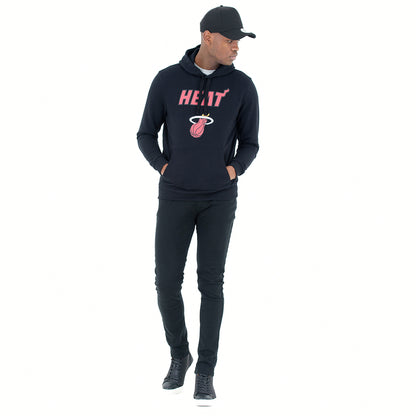Felpa con cappuccio Miami Heat nera