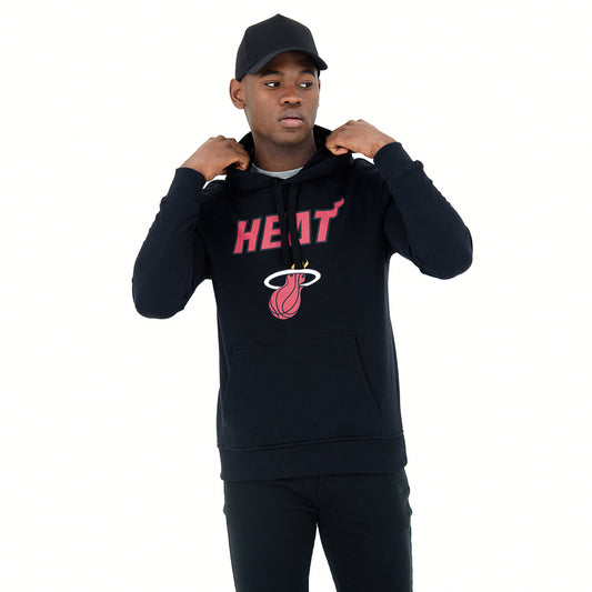 Felpa con cappuccio Miami Heat nera