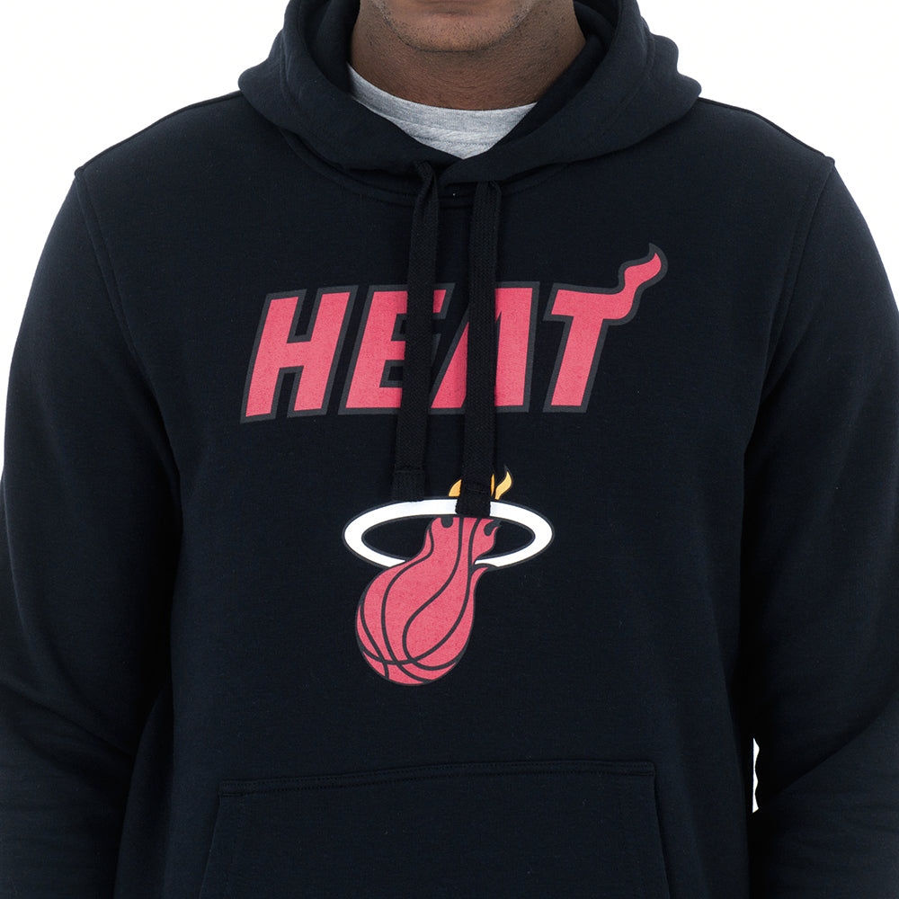 Felpa con cappuccio Miami Heat nera