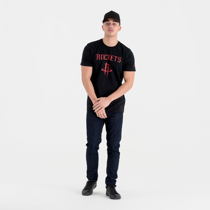 T-shirt nera con logo della squadra NBA degli Houston Rockets