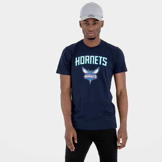 T-Shirt Charlotte Hornets Team Logo Blu Navy