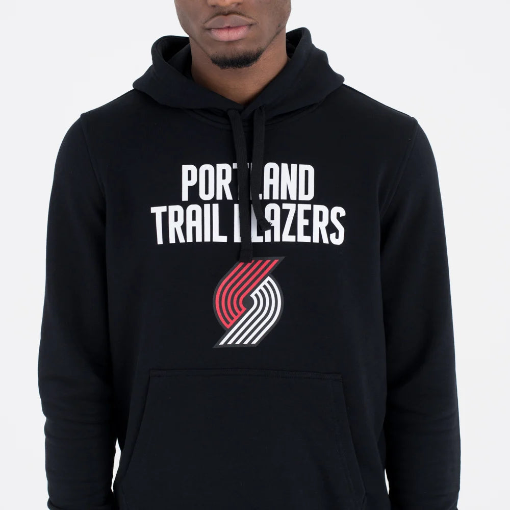 Felpa con cappuccio Portland Trail Blazers Team Logo nera