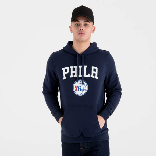 Felpa con cappuccio Philadelphia 76ers Team Logo blu navy