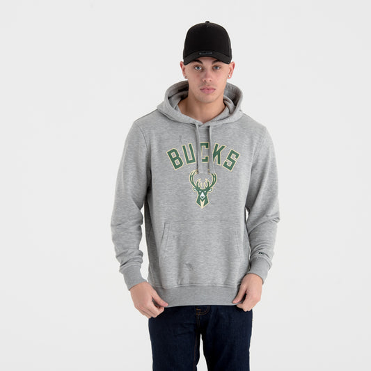 Felpa con cappuccio Milwaukee Bucks Team Logo grigia