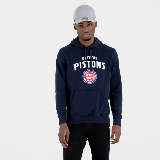 Felpa con cappuccio Detroit Pistons Team Logo Blu Navy