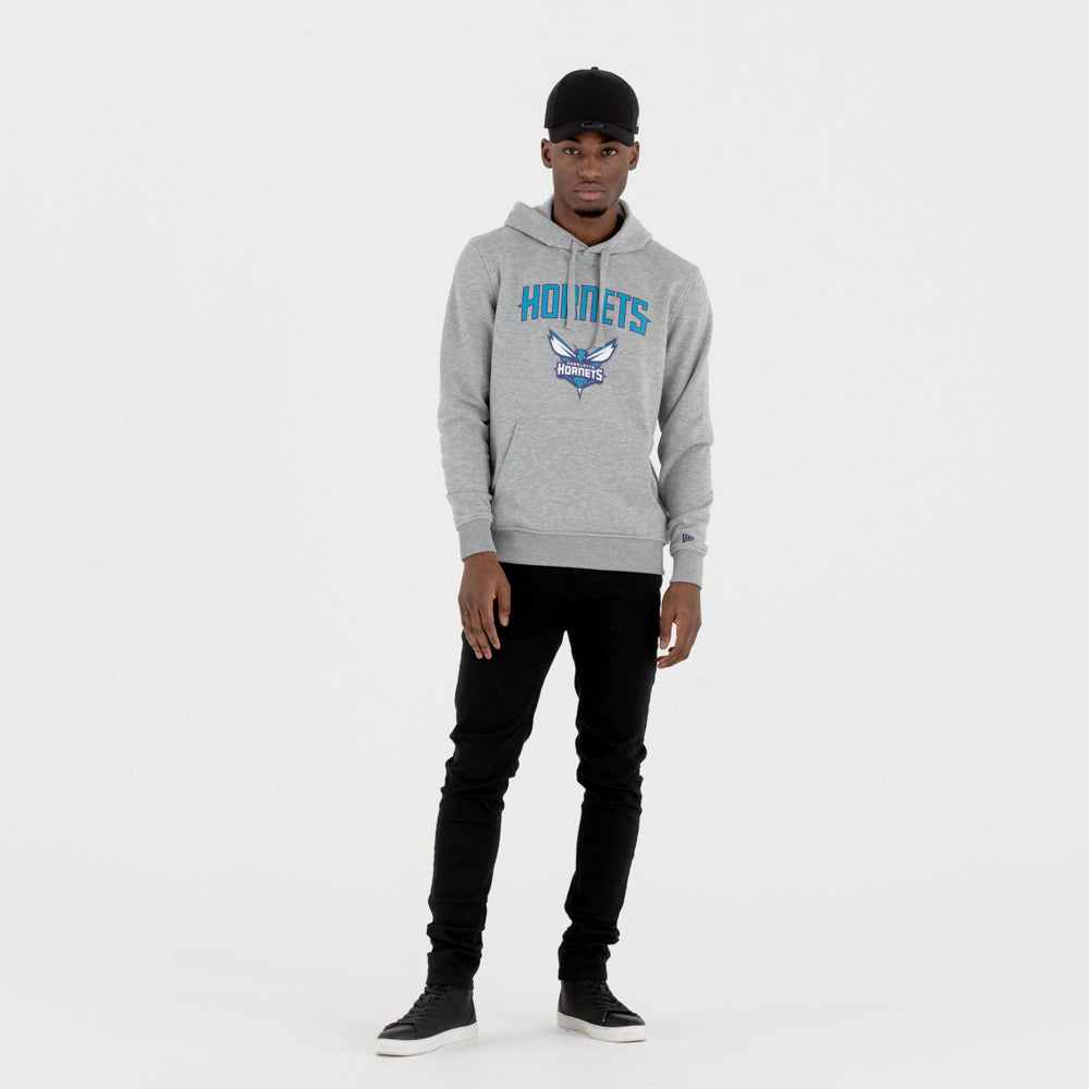 Felpa con cappuccio Charlotte Hornets Team Logo grigia