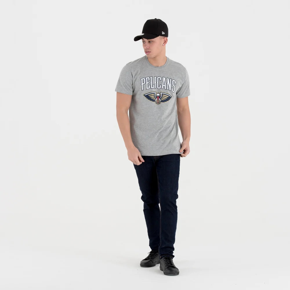 T-Shirt New Orleans Pelicans Team Logo Grigia