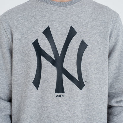 New York Yankees MLB Team Logo Felpa girocollo grigia