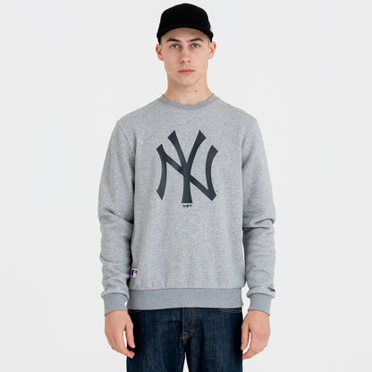 New York Yankees MLB Team Logo Felpa girocollo grigia