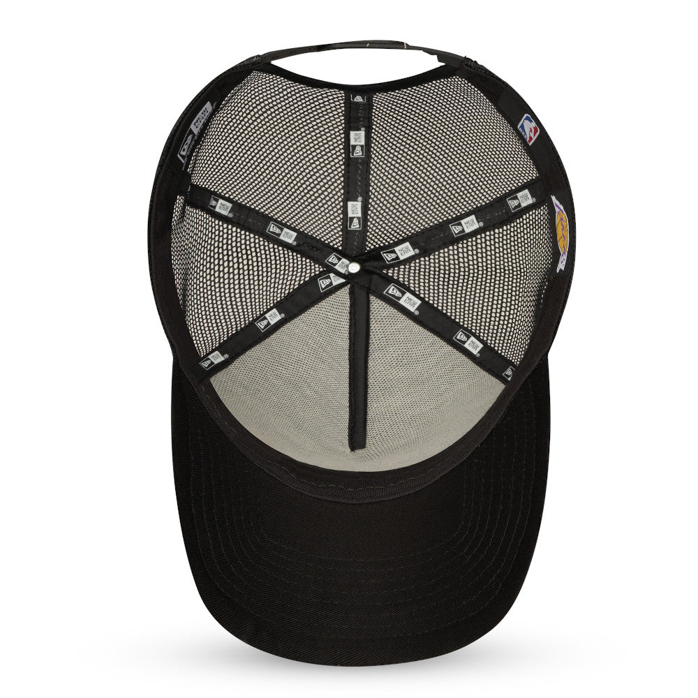 New Era LA Lakers Tonal Black A-Frame Trucker Cap
