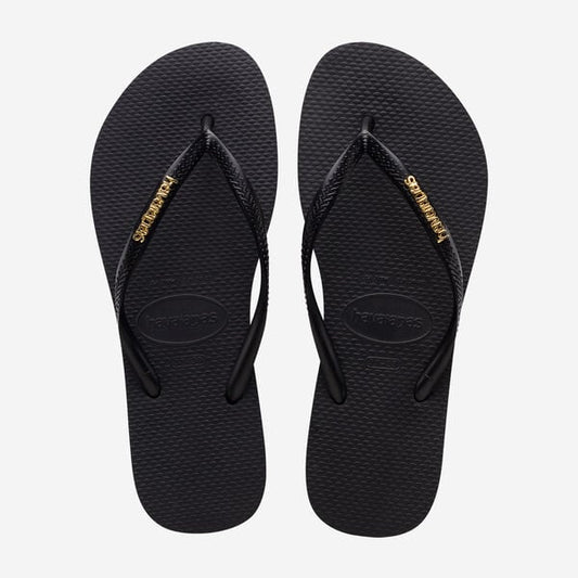 Havaianas Slim Logo Metallic nera