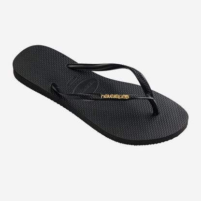 Havaianas Slim Logo Metallic nera
