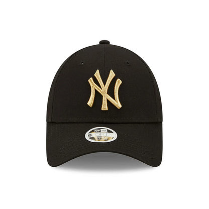 Cappellino 9FORTY New York Yankees Logo Metallizzato Donna Nero