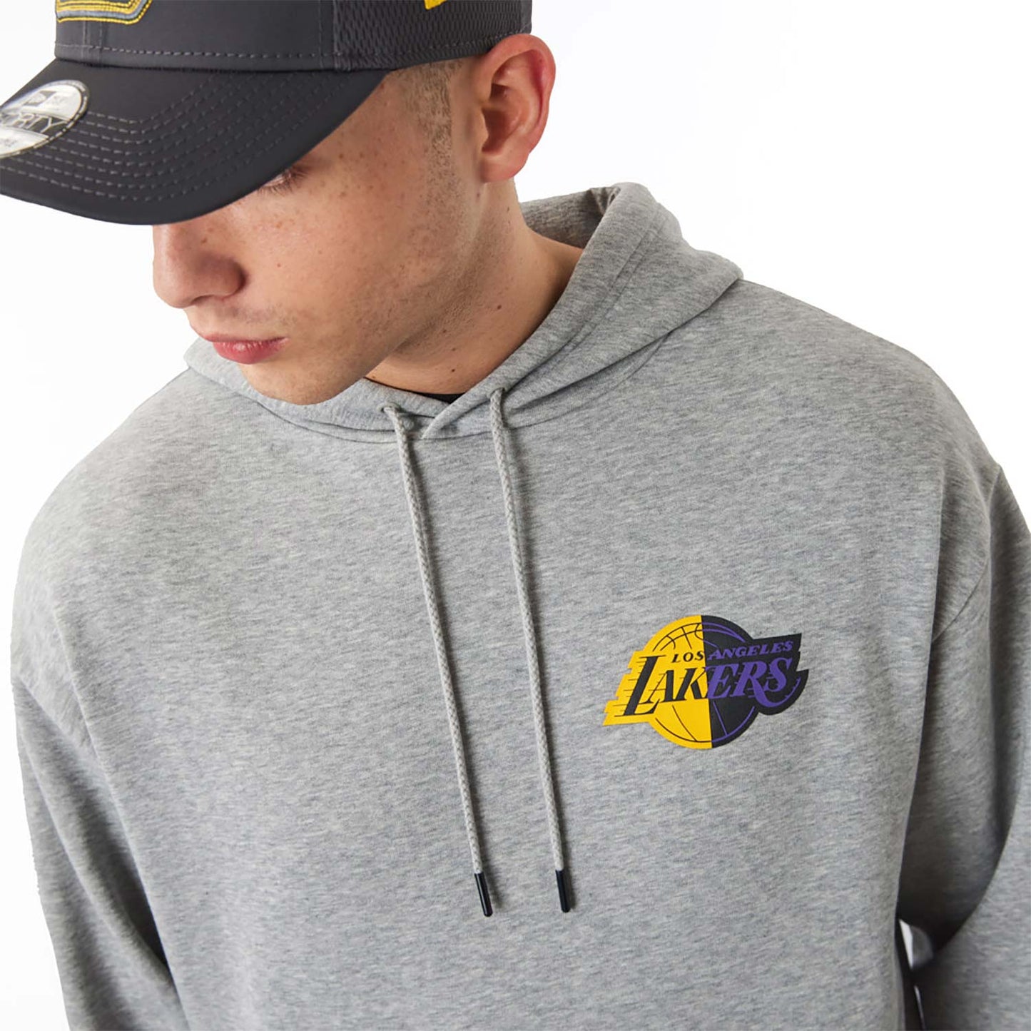 Felpa con cappuccio LA Lakers NBA Team Logo grigia