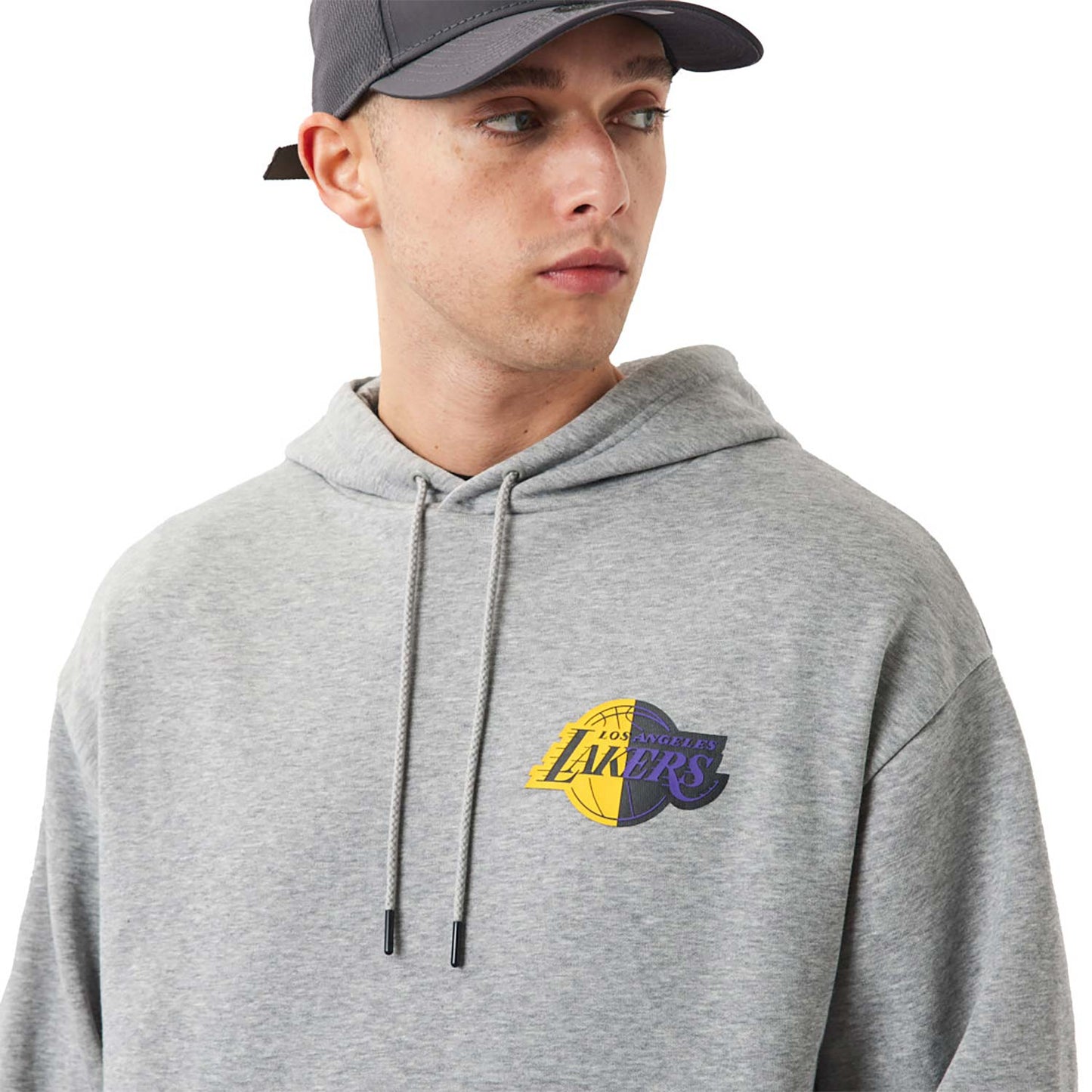 Felpa con cappuccio LA Lakers NBA Team Logo grigia