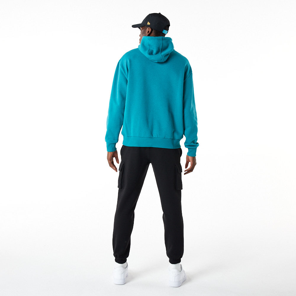 Felpa con cappuccio oversize New Era Rubber Patch Turchese