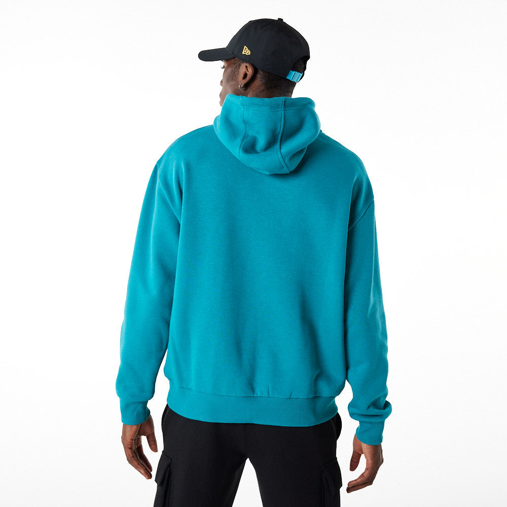 Felpa con cappuccio oversize New Era Rubber Patch Turchese