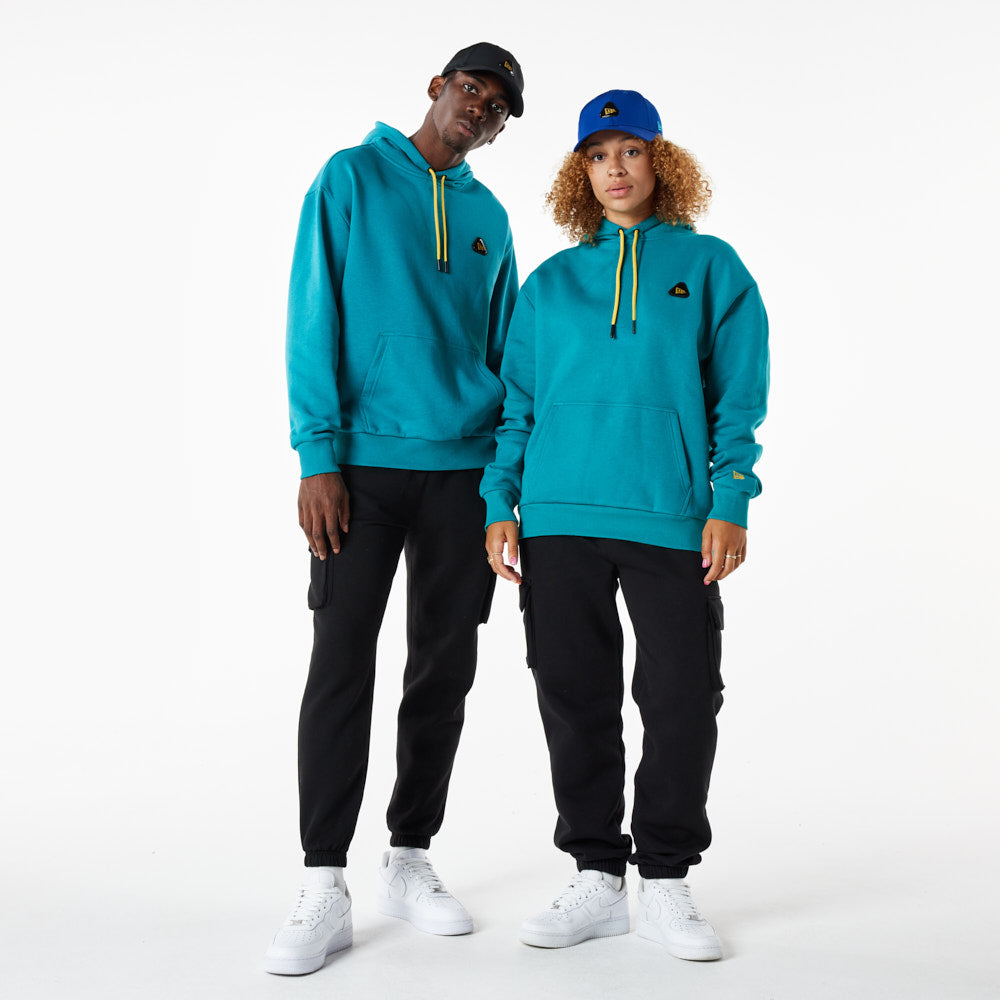 Felpa con cappuccio oversize New Era Rubber Patch Turchese