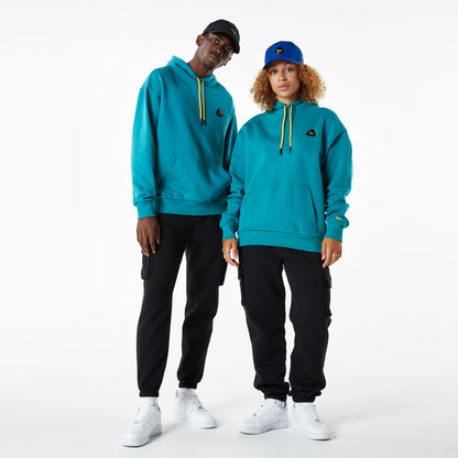 Felpa con cappuccio oversize New Era Rubber Patch Turchese
