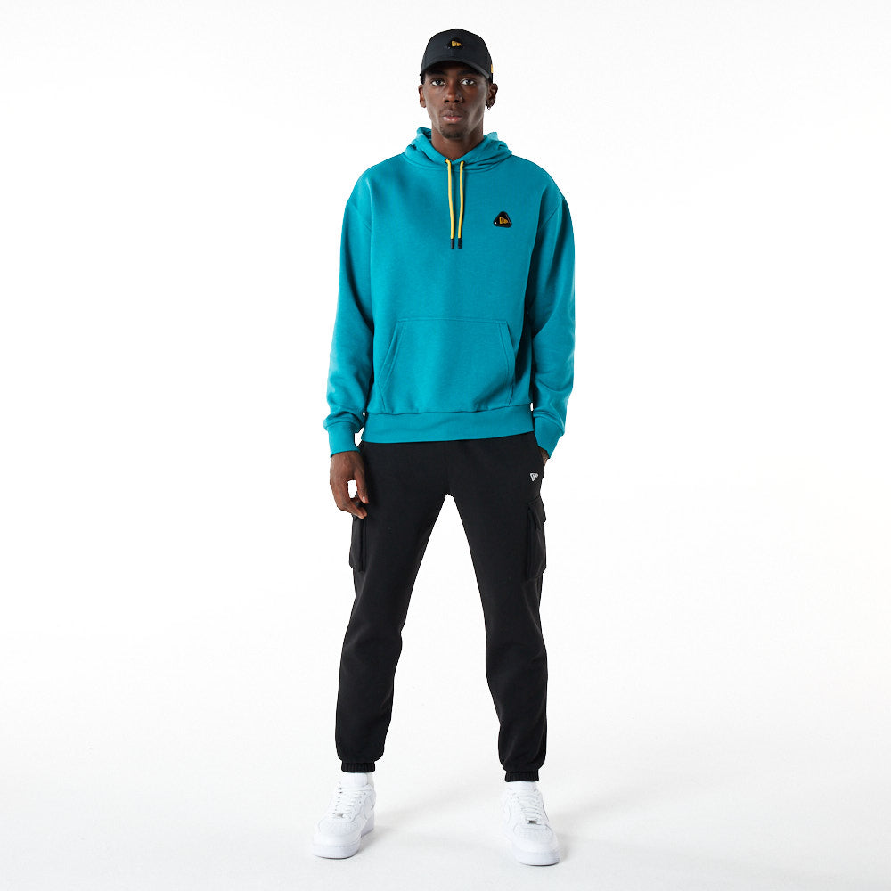 Felpa con cappuccio oversize New Era Rubber Patch Turchese