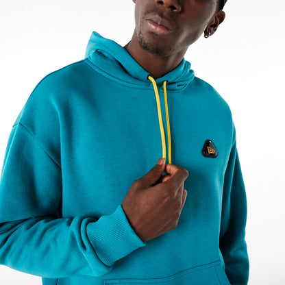 Felpa con cappuccio oversize New Era Rubber Patch Turchese