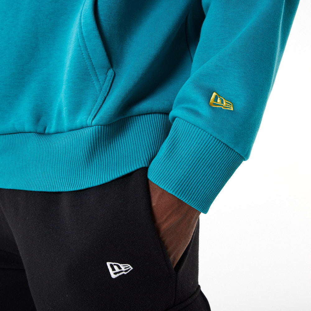 Felpa con cappuccio oversize New Era Rubber Patch Turchese