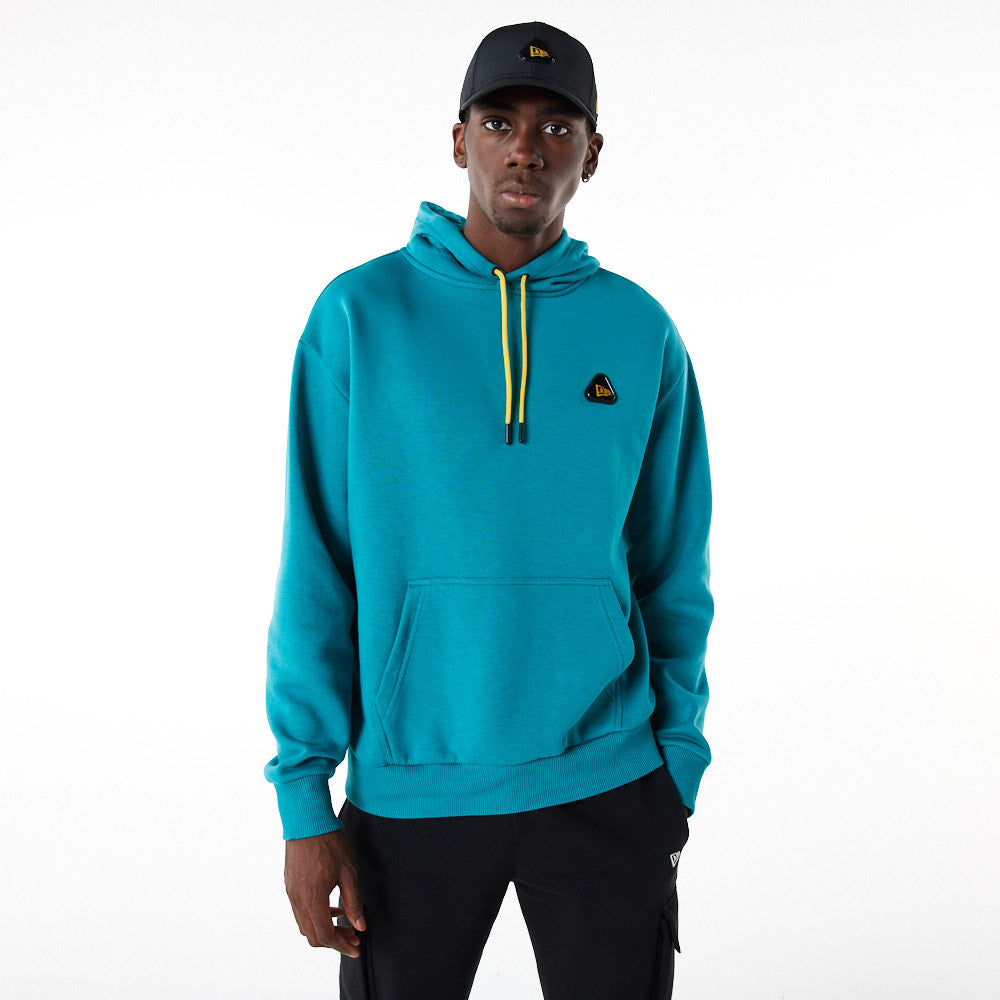 Felpa con cappuccio oversize New Era Rubber Patch Turchese