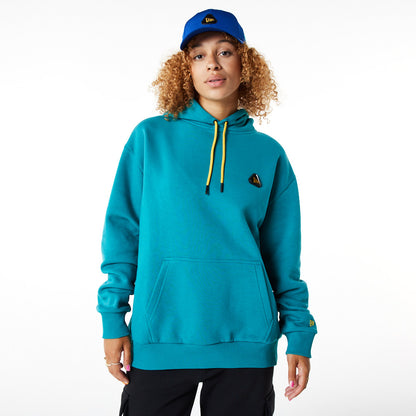 Felpa con cappuccio oversize New Era Rubber Patch Turchese