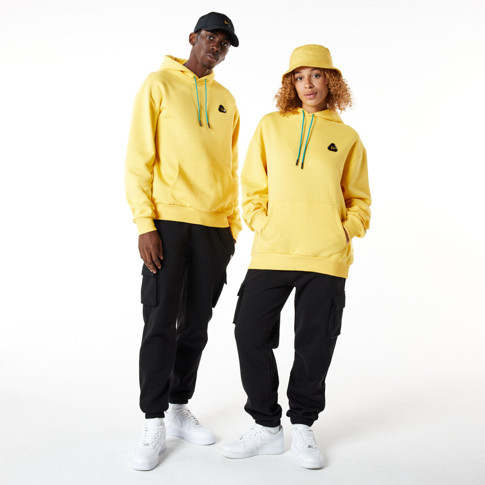 Felpa con cappuccio oversize New Era Rubber Patch gialla