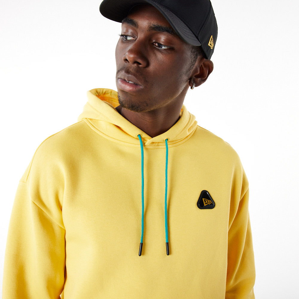 Felpa con cappuccio oversize New Era Rubber Patch gialla