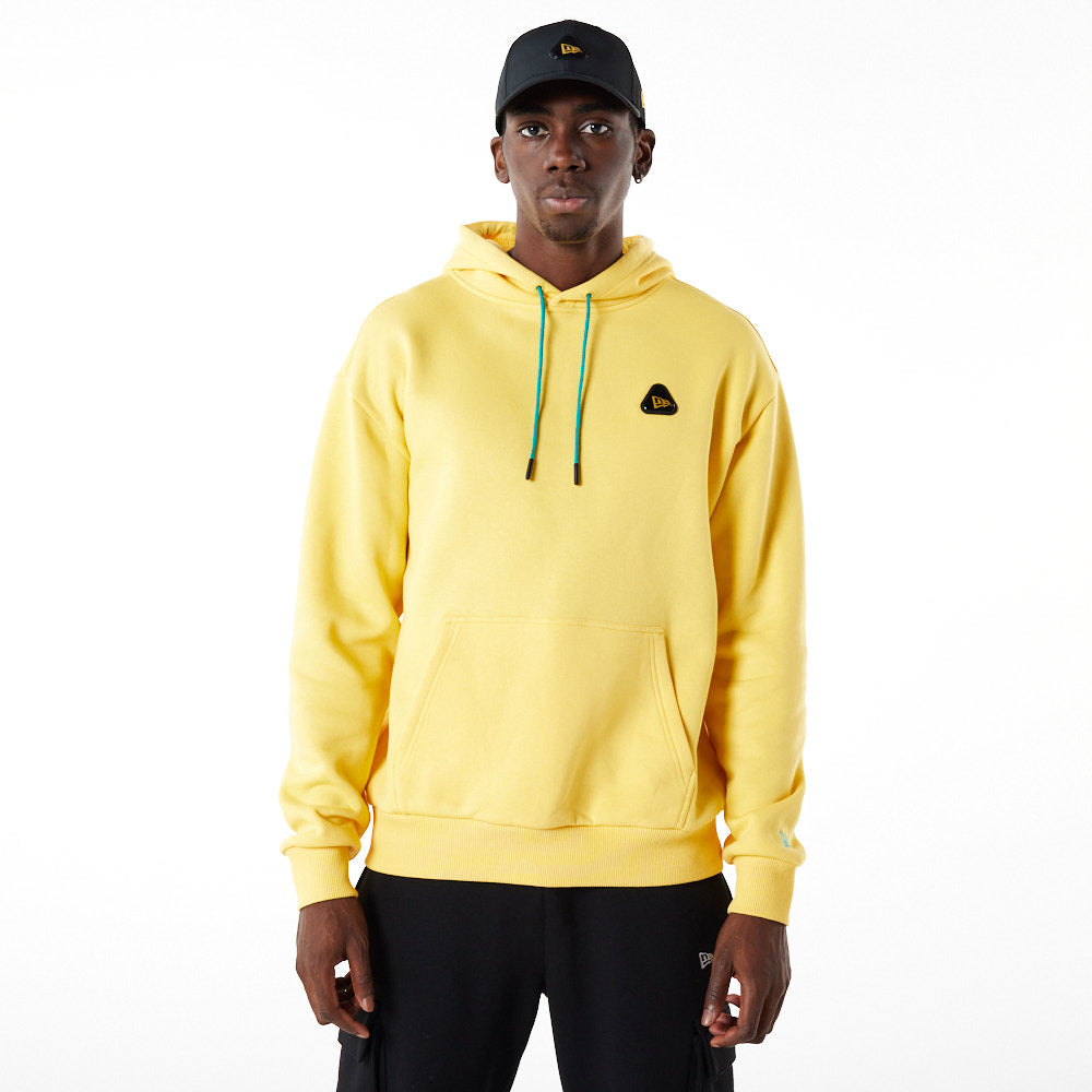 Felpa con cappuccio oversize New Era Rubber Patch gialla