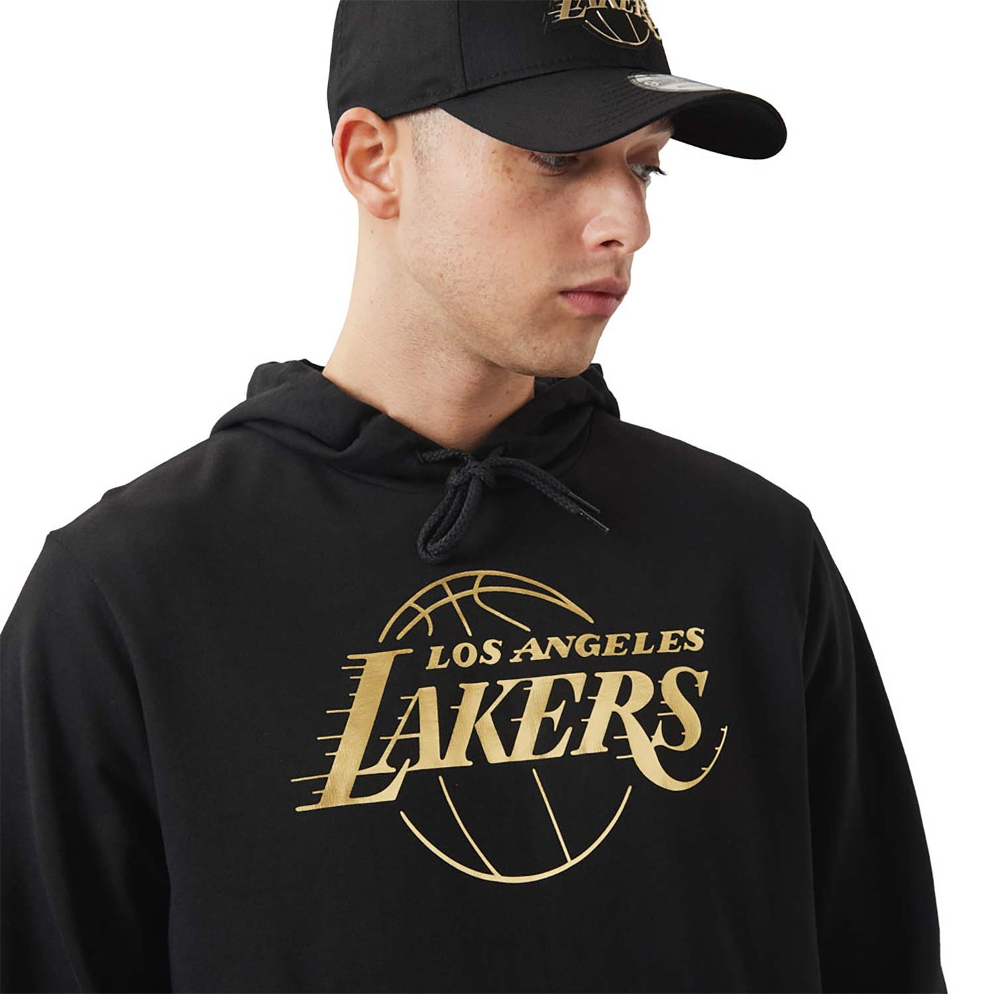 Felpa con cappuccio LA Lakers NBA Foil nera