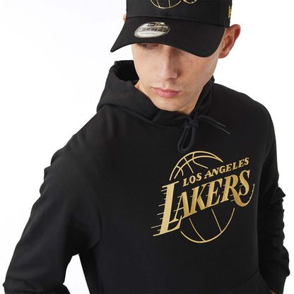 Felpa con cappuccio LA Lakers NBA Foil nera